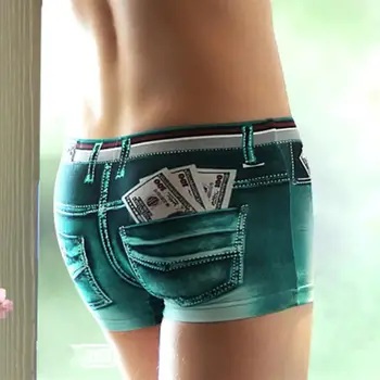 

MUQGEW Hot Fashion Men Denim 3D Three-dimensional Printing Men Novel Style Breathable Tide Male Flat Pants Underwear