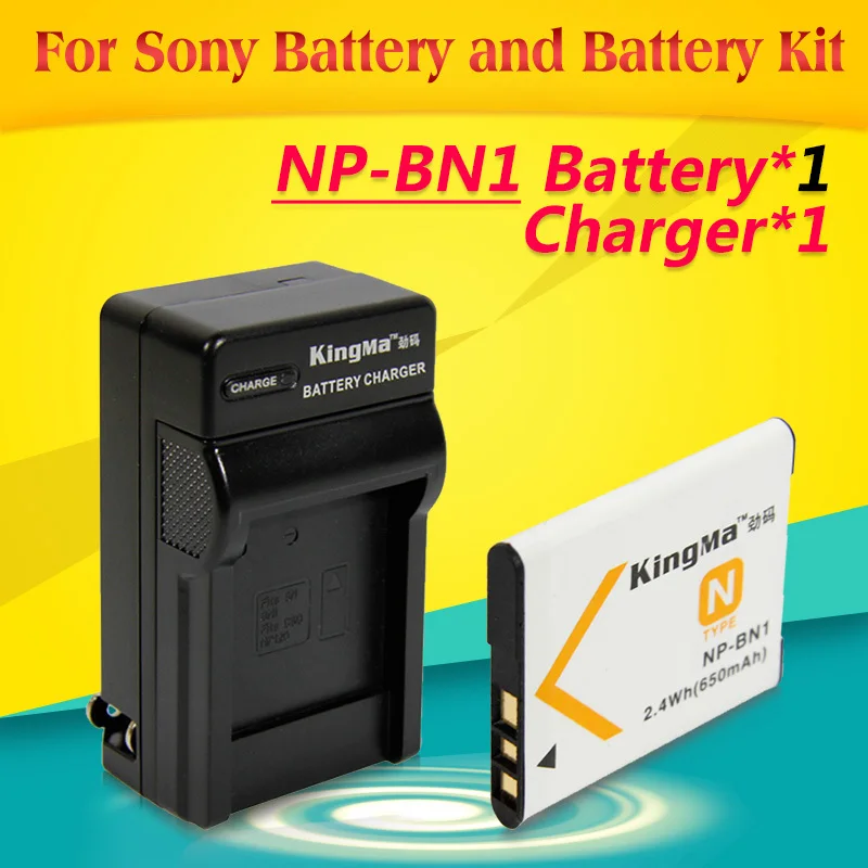 KingMa original charger 1pcs NP BN1 NP BN1 Camera Battery + 1pcs