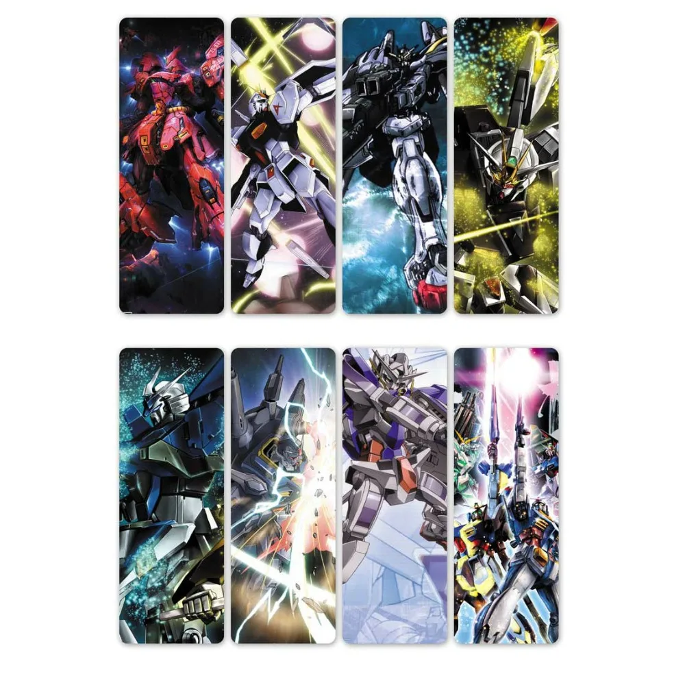 

8pcs GUNDAM Anime Bookmarks Waterproof Transparent PVC Plastic Bookmark Beautiful Book Marks Gift