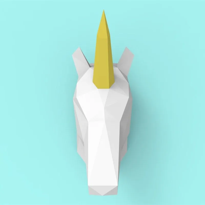3D бумажная модель единорога поделка домашний декор украшение для стен пазлы