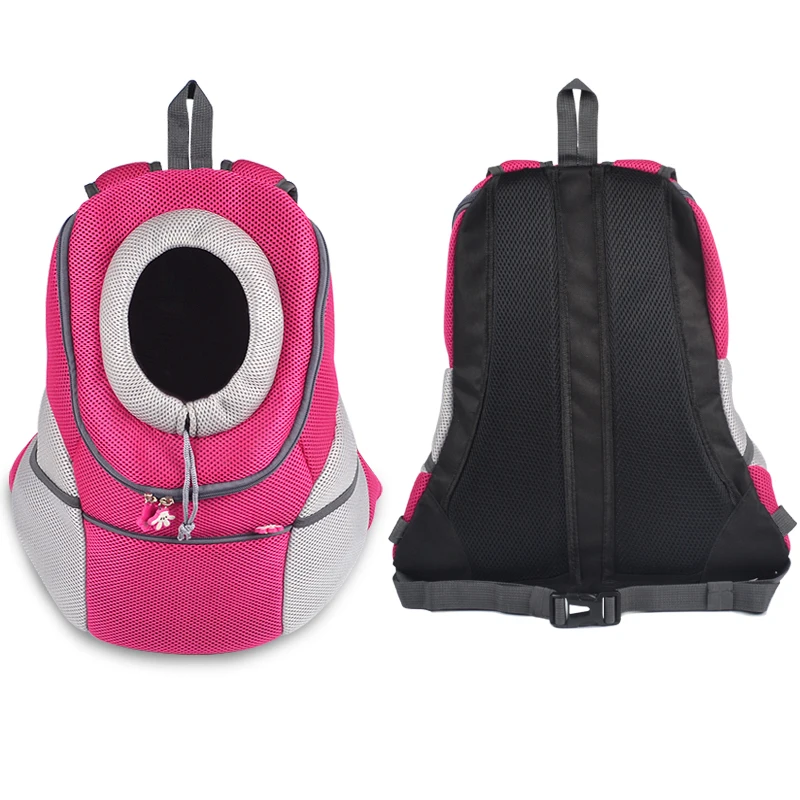 Portable Dog Mesh Backpack Front Carrier Head Out Design Double