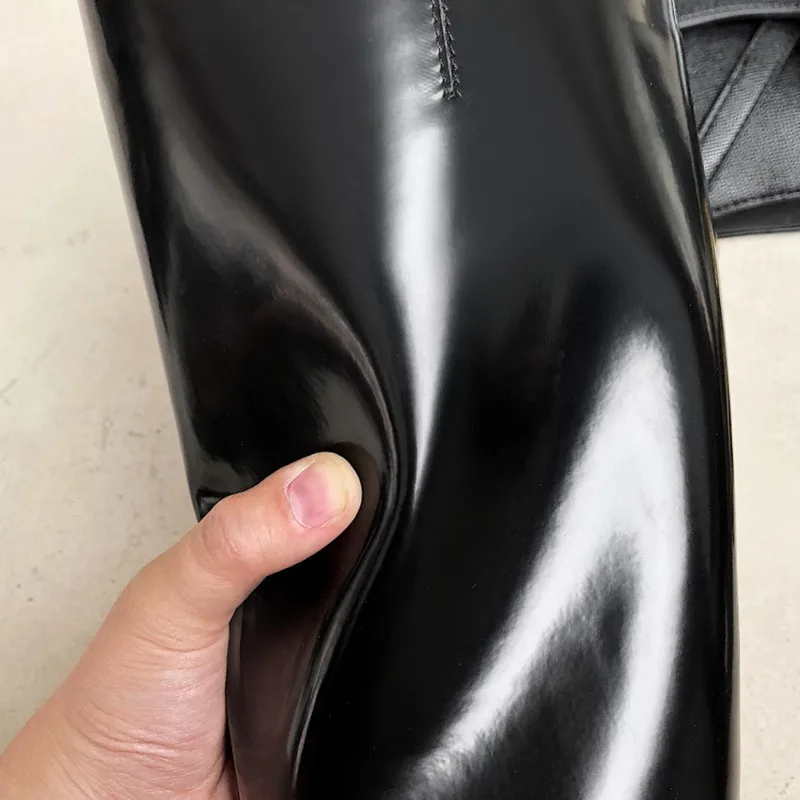 Tanie 2019 klasyczny kobiety buty do kolan plac niski obcas prawdziwej skóry kobieta buty jeździeckie wysokie buty jesień zima buty kobieta