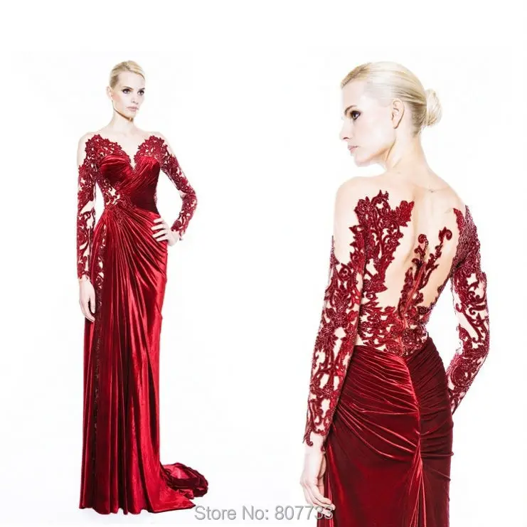 red velvet lace dress