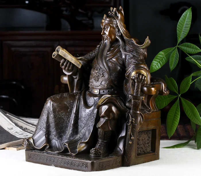 

A pure God of wealth Wu Guan Gong Feng Shui lucky ornaments crafts oversized Mammon statue reading public