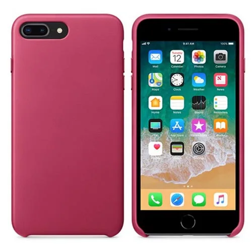 Роскошный чехол из искусственной кожи с пластиковой металлической кнопкой для iphone 7 8 X для iphone 7 8 Plus, чехол для телефона, Розничная коробка - Цвет: dark Red