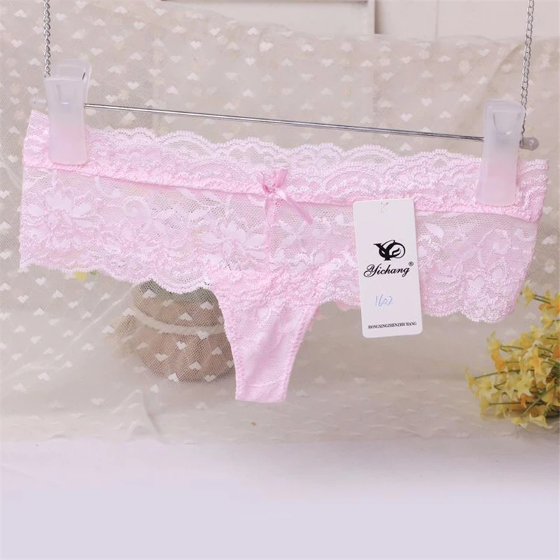 

2Pcs/Lot Lace G-String Women Transparent Thongs Low-Rise Lace Panties Sexy Women Underwear S M L