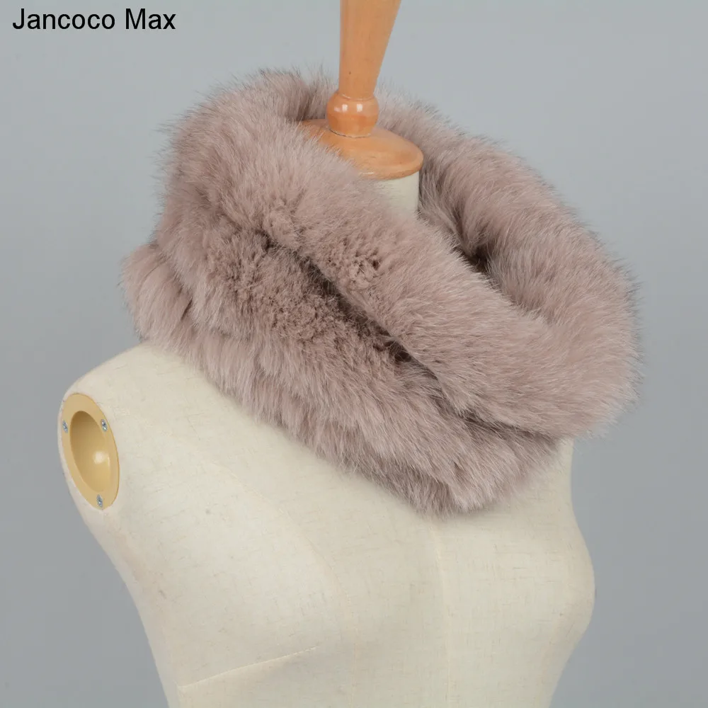 Jancoco Max, новинка, настоящий Лисий мех, шарфы, зимние, толстые, теплые, высокое качество, шаль, натуральный мех, глушитель, S7120