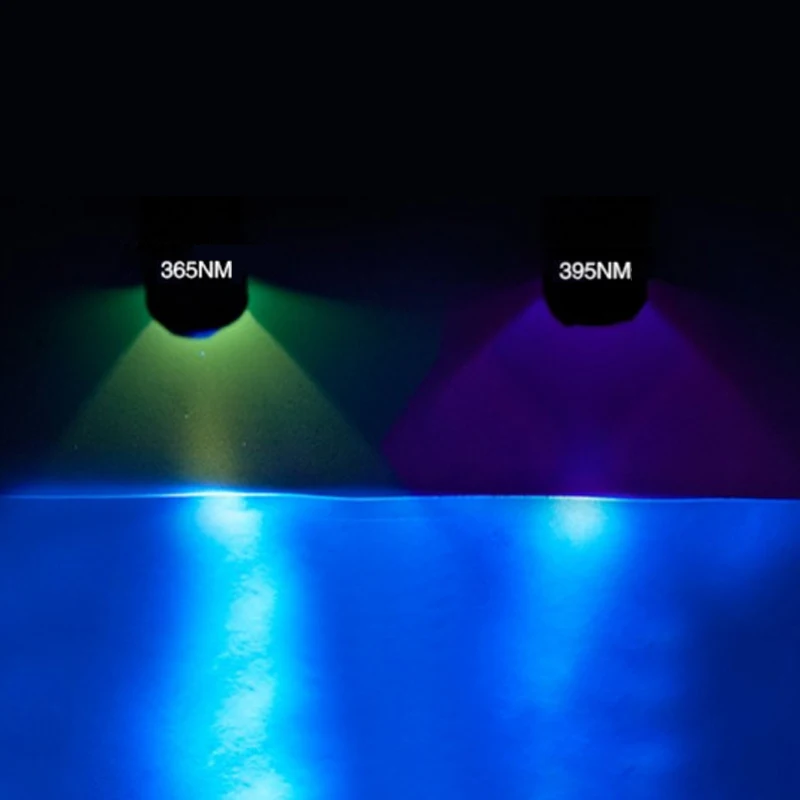 Светодиодный ультрафиолетовый фонарик 365nm UV фонарик свеотдиод CREE УФ-фонарь пурпурный фиолетовый свет УФ 395nm Светодиодная лампа испытание безопасности 14500