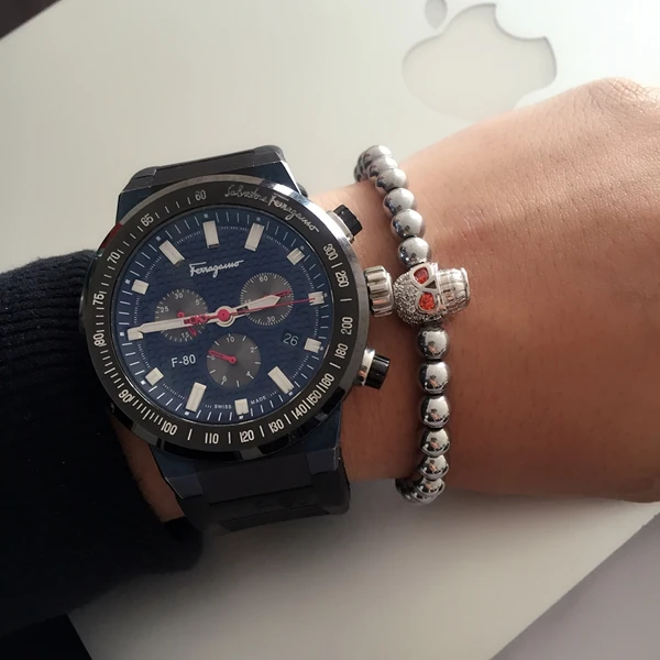 

Charm bracelet fashion jewelry for men 316l stainless steel cz skull head bead bracelet