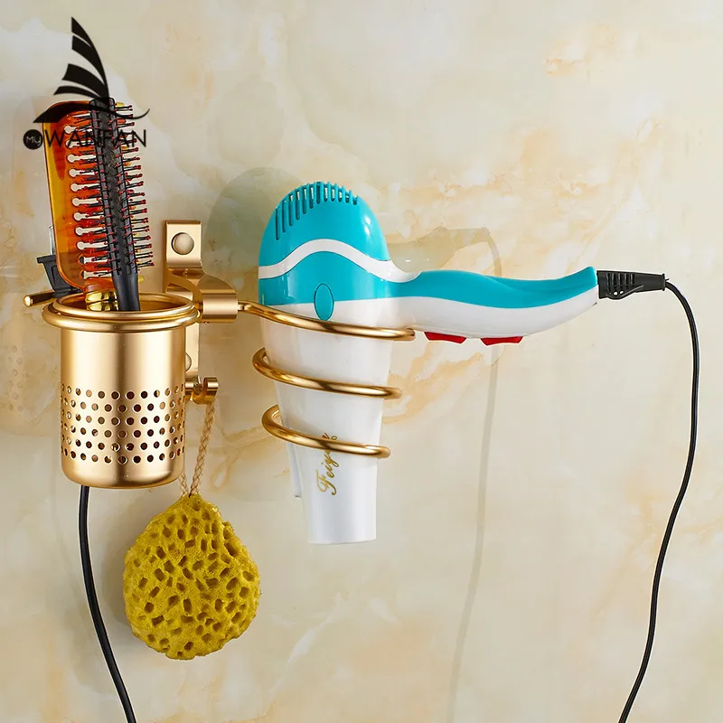Hair Dryer Holder With Cup Households Rack Hair Blow Dryer Shelf Metal