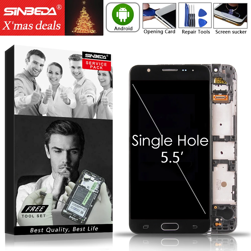 

5.5"For SAMSUNG Galaxy J7 Prime G610 LCD Display Touch Screen with Frame G610 For SAMSUNG G610 G610F G610M G610 Display J7 Prime