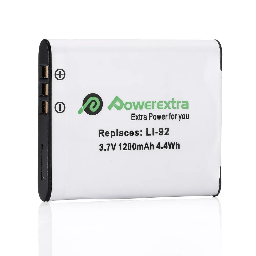 Powerextra 1200mAh 3.7v Battery D LI92 Decoded Camera Batteries For