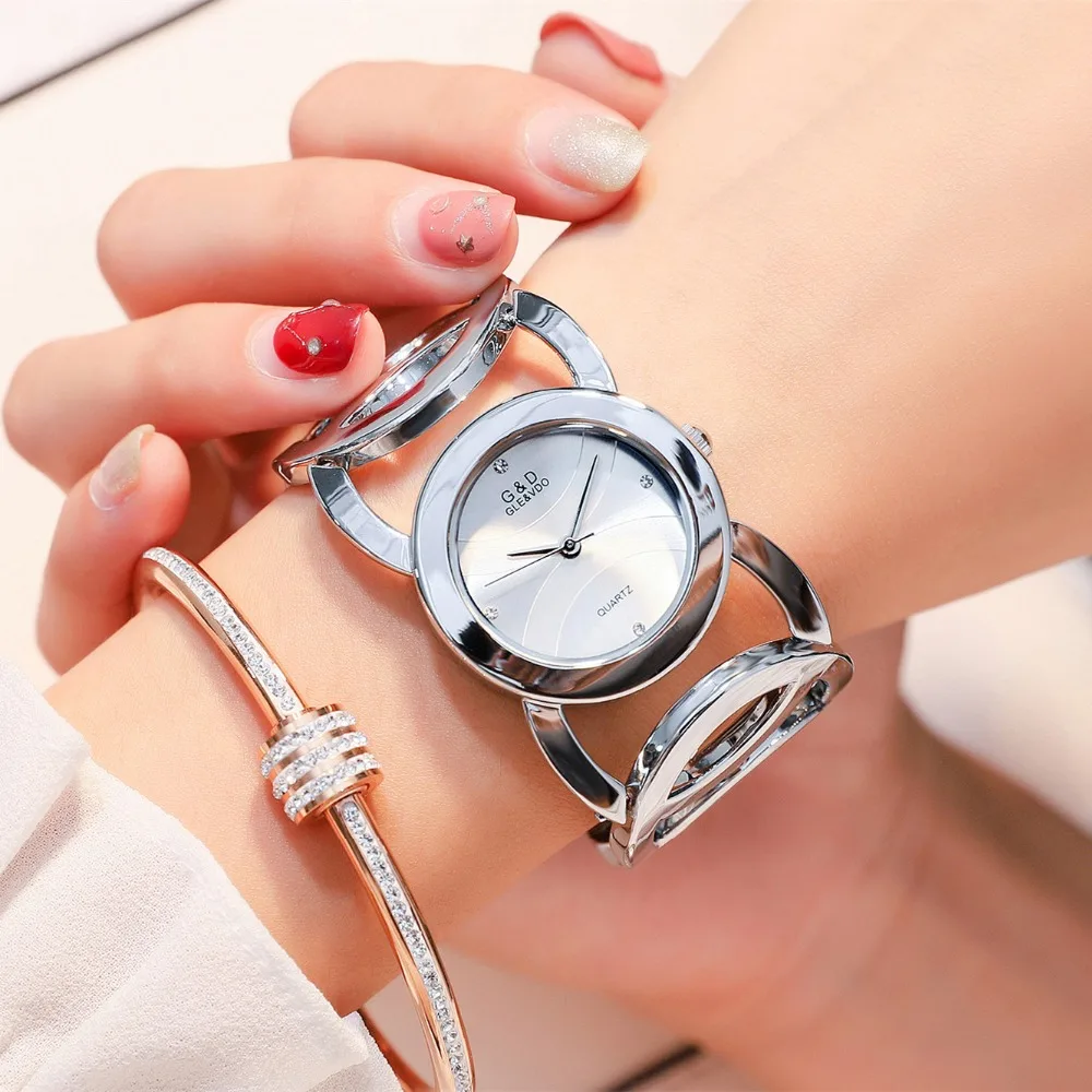 

G&D Luxury Brand Women's Watches Gold Bracelet Watch Ladies Fashion Casual Quartz Wristwatches relogio feminino Girls Gift Clock