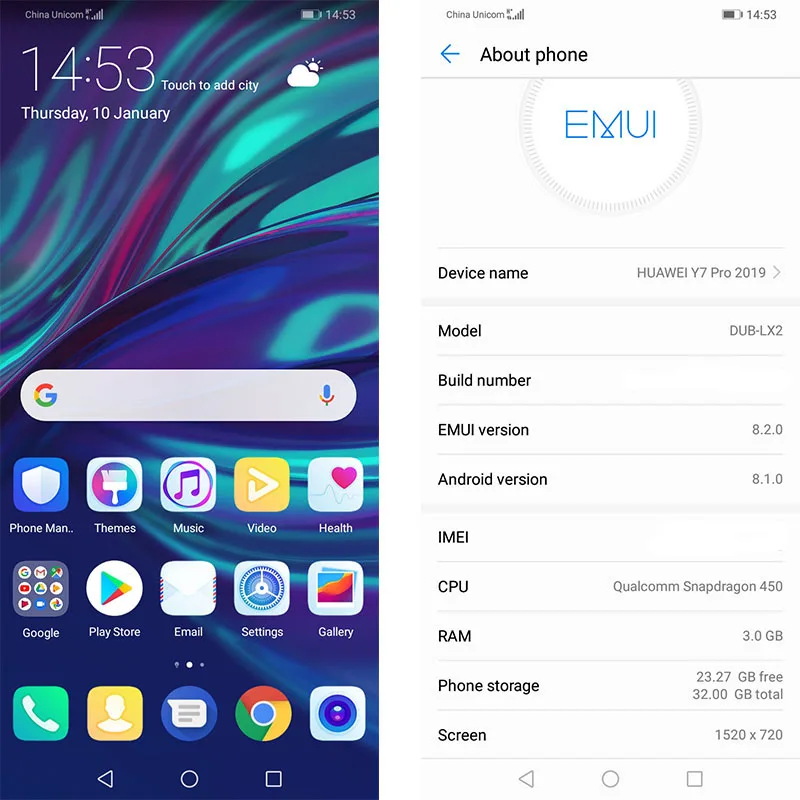 Huawei Enjoy 9 Y7 Pro 2019 смартфон с 6 26 дюймовым дисплеем восьмиядерным процессором Snapdragon