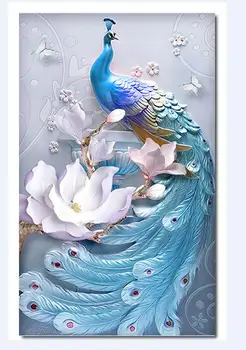 

Custom Embossed Peacock 3d photo wallpaper for Living Room 3d murals wall paper living room 3d wall murals Decor Wall Art