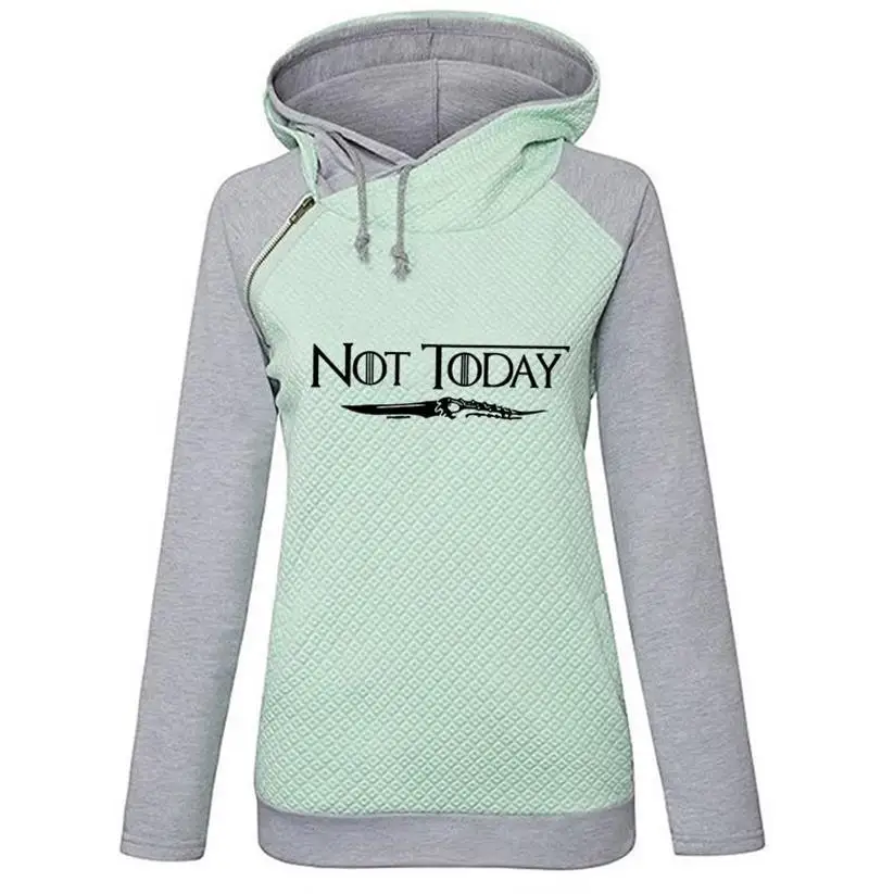 Not Letters Print Zipper Decoration Hoodies For Women Hoodies Women Tops Sweatshirts Cotton Youth Girls Female And For Autumn