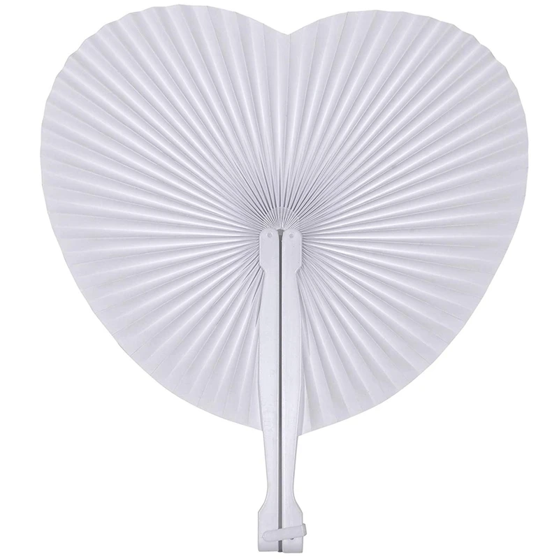 

Quality 20 Pack White Wedding Heart Shaped Handheld Folding Accordion Paper Fans For Wedding Birthday Party Favor Kids Gifts