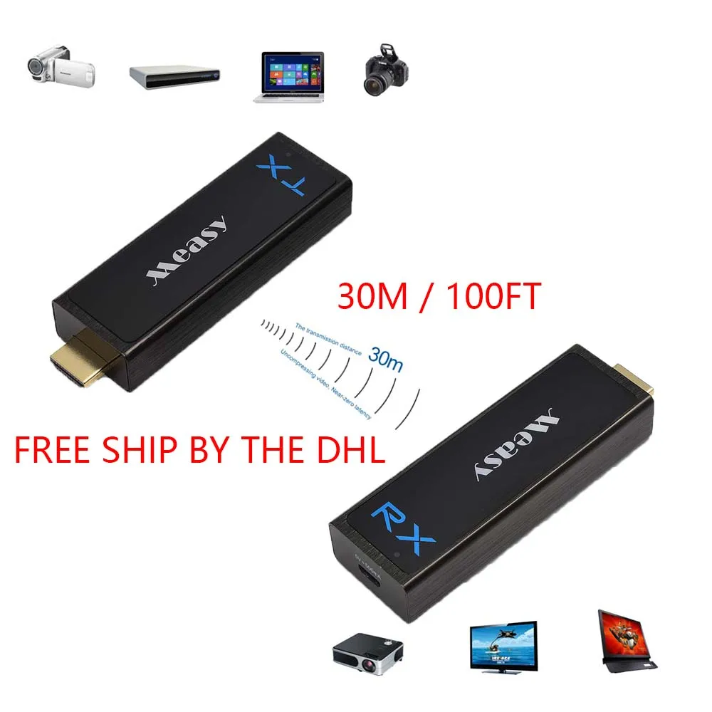 Комплект передатчика Measy W2H Nano Wireless HD с приемником и трансмиттером 30 м/100 футов