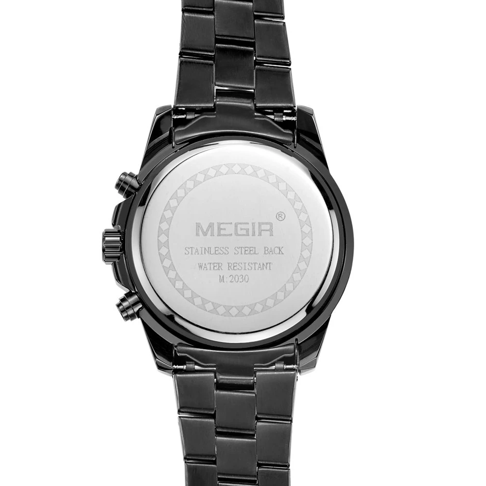 MEGIR хронограф часы Мужские лучший бренд класса люкс кварцевые часы браслет из нержавеющей стали часы Модные Бизнес Спортивные Наручные Часы