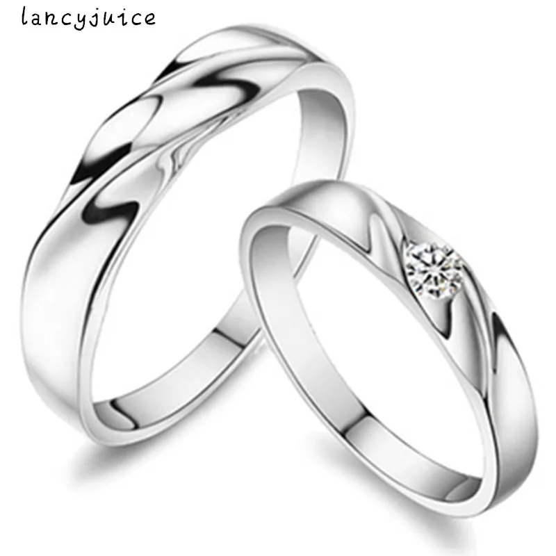 925 silver wedding ring men and women twist couple ring zircon rhinestone fake stone engagement jewelry - Fake Wedding Ring 925 silver wedding ring men and women twist couple ring zircon rhinestone fake stone engagement jewelry - Fake Wedding Ring