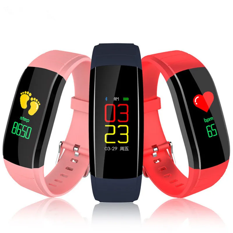 

Fitness Tracker Watch Color Screen Smart Wristband Heart Rate Monitor Blood Pressure Monitoring Clock Call Remind Smart Bracelet