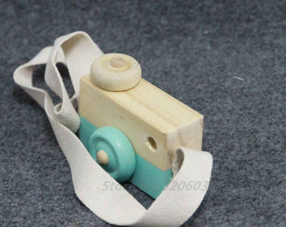 Toy Camera Cute Cartoon Baby Wooden Toy Kids Creative Neck Camera Photography Prop Decoration Children Playing House Tool (12)