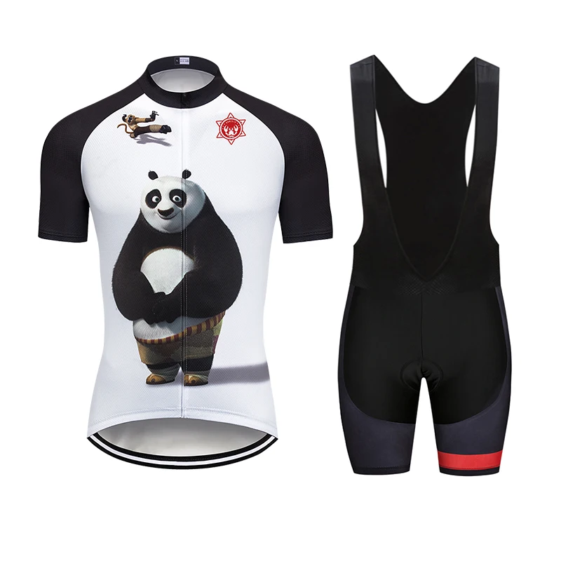 Kung Fu Panda Cycling Sets Mtb Shirts Breathable Bicycle Clothing Kits Quick Dry Sport Tops