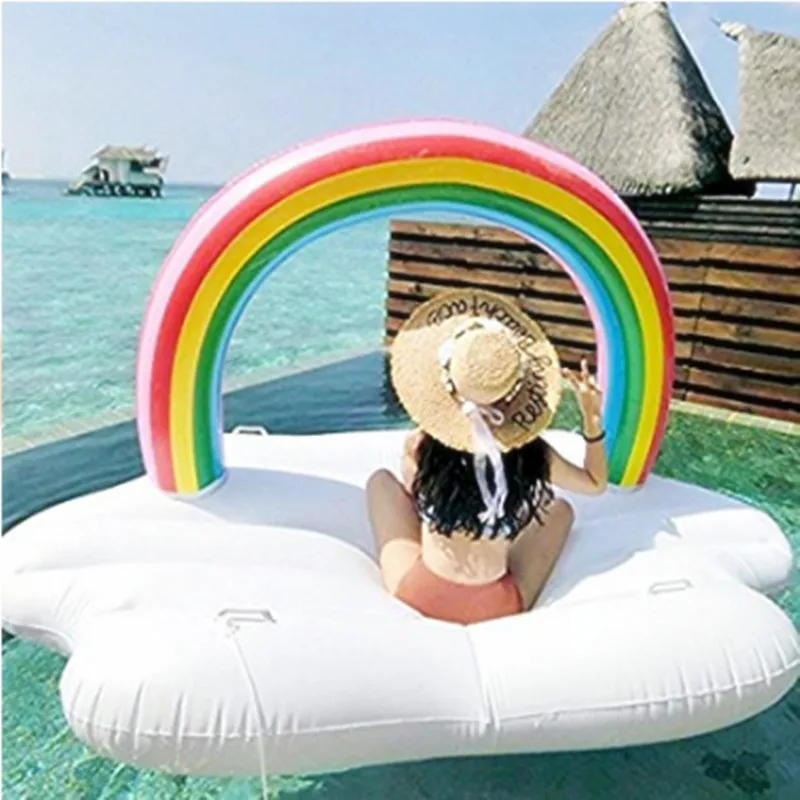 rainbow Inflatable pool floating row water raft Toy Swimming Ring Summer Water fun pool floater for lake party seaside beach rainbow Inflatable pool floating row water raft Toy Swimming Ring Summer Water fun pool floater for lake party seaside beach