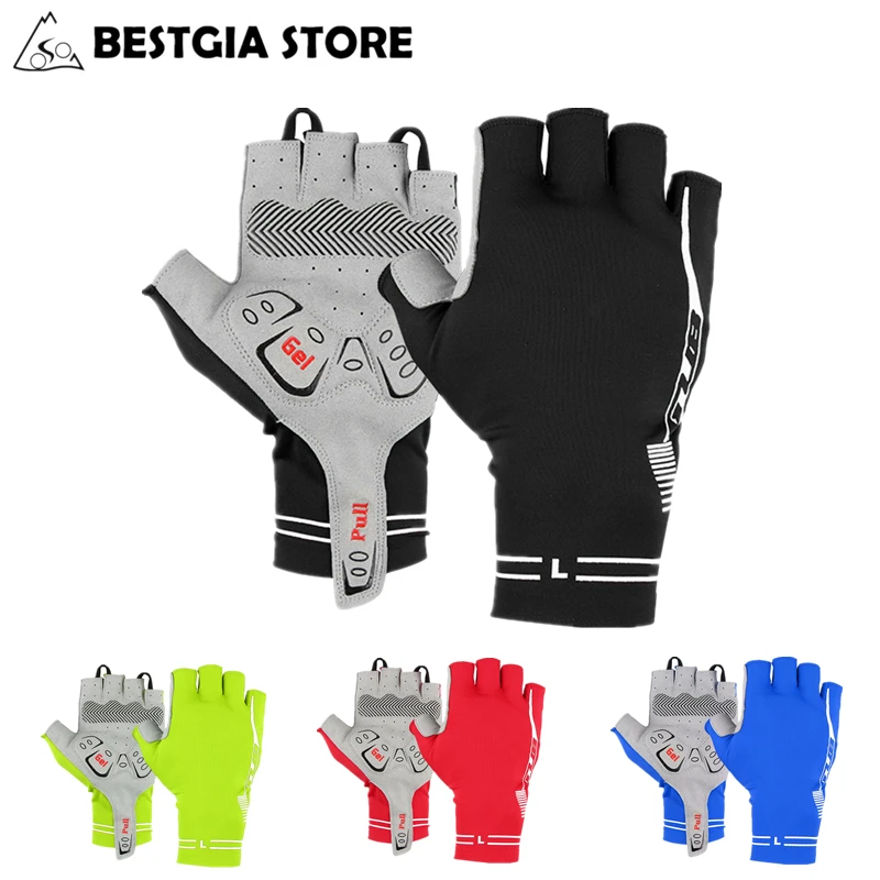 

Racing Road Bicycle Gloves Thicken Pad Half Finger Cycling Gloves Breathable Outdoor Sports Summer Men Women MTB Bikes Gloves