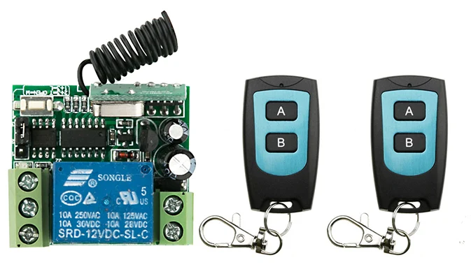 

DC12V 1CH 10A Radio Controller RF Wireless Relay Remote Control Switch 315 MHZ 433 MHZ 2 Transmitter+1 Receiver lamp/ window