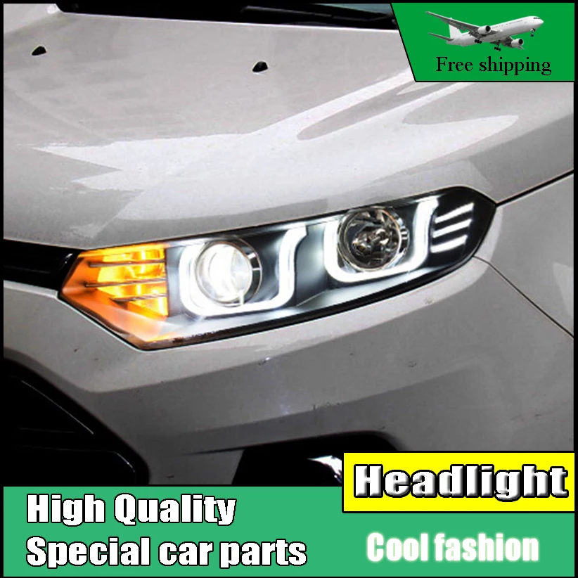 Car Styling Head Lamp Case For Ford ECOSPORT 2013 2015 Headlights LED