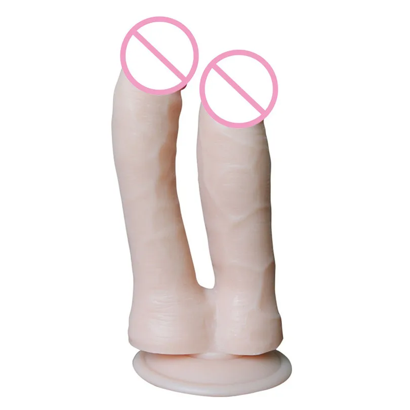 Large Dildos Female Massager Dildo Female Hand-Free Double Headed Dildo Device With Simulated Penile Sucker Sex Toy (1)