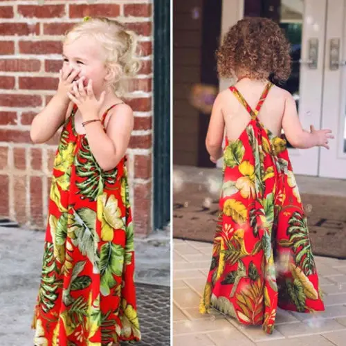 

Toddler Kids Baby Girl Party Floral Boho Long Maxi Dress Sundress Summer Girls Dress Summer Baby Clothing