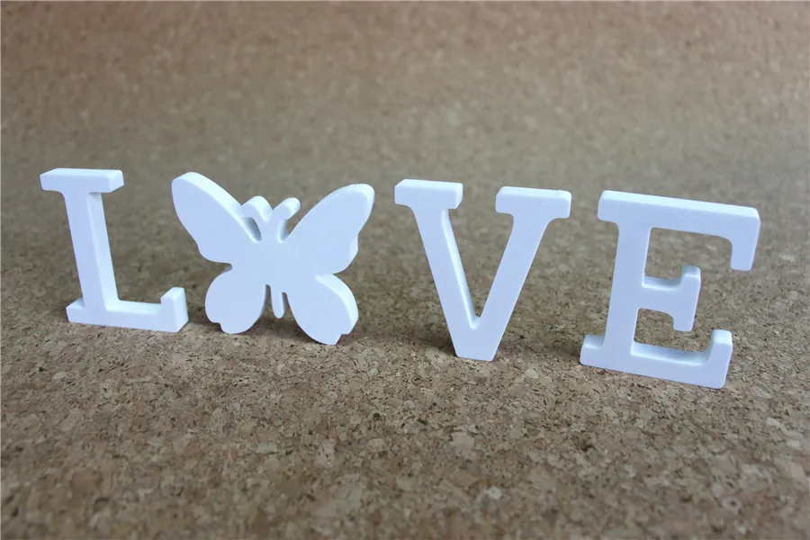 

Bar shop cafe Home Decor Birthday Wedding Decoration 30cm height Wood Wooden White Letters Alphabet word Drop Shipping