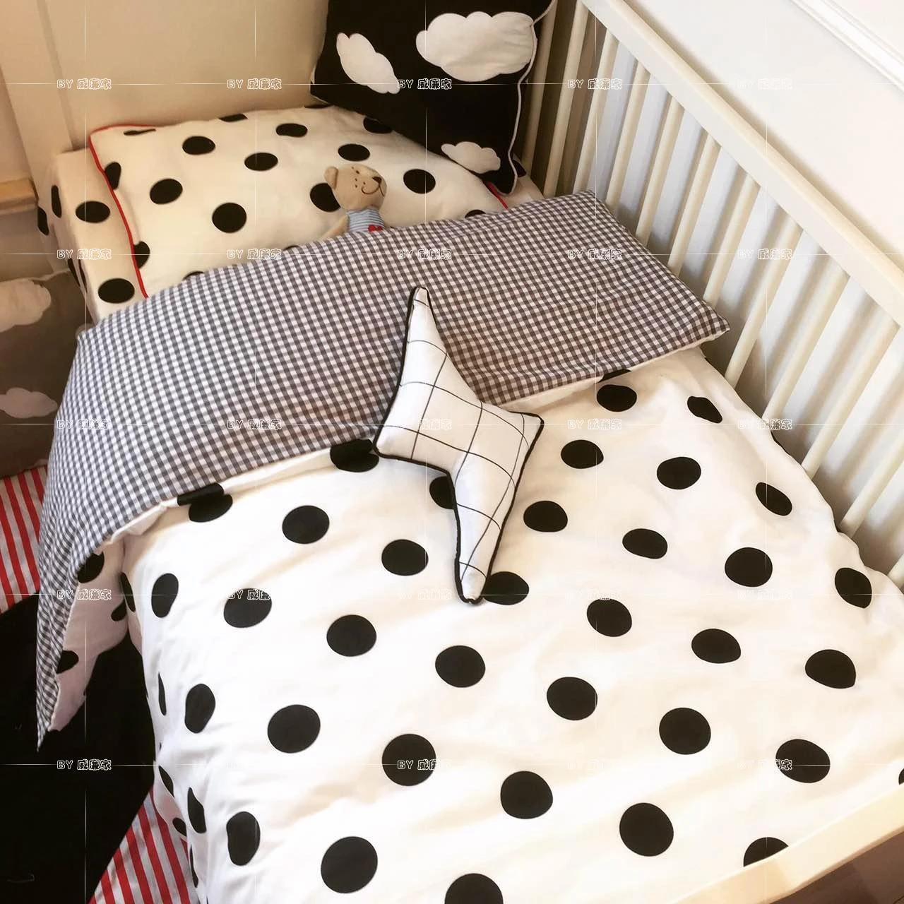 3 Pieces Ensemble Noir Blanc A Pois Bebe Literie Ensemble Bebe Berceau Mignon Style Doux Coeur Renard Plaid Canard Conception Meilleur Cadeau Nouveau Ne Bebe Aliexpress