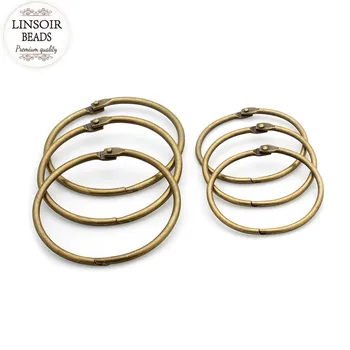 

LINSOIR 10pcs/lot Dia 60/80mm Metal Keyrings Keychains Antique Bronze Color Key Rings Key Chains For DIY Jewelry Making F903