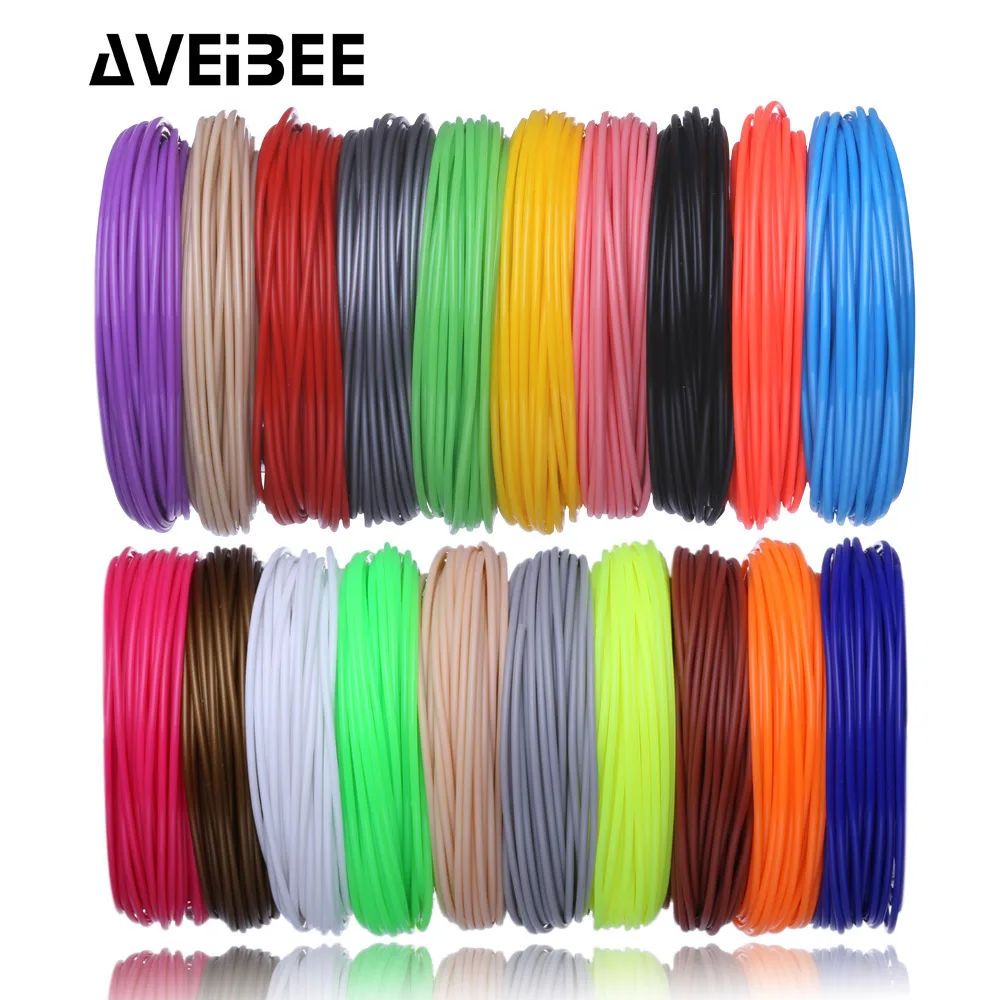 Aveibee 100 մետր 10 գույներ 1.75MM PLA թելիկոսեղենի նյութեր `3D տպիչ գրիչի համար