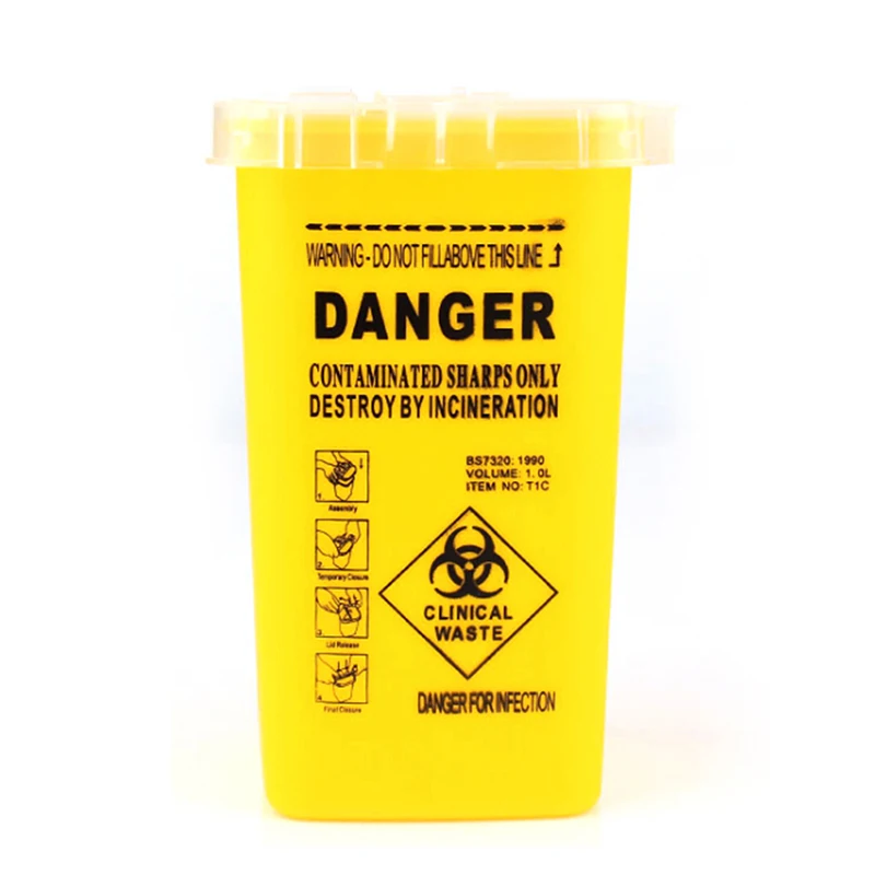 1 Pcs Yellow Sharps Container Biohazard Needle Disposal for Medical