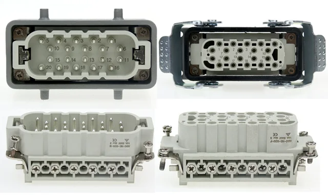 Rectangular Heavy Duty Connector HDC-HE4 6 10 16 20 24 32 48