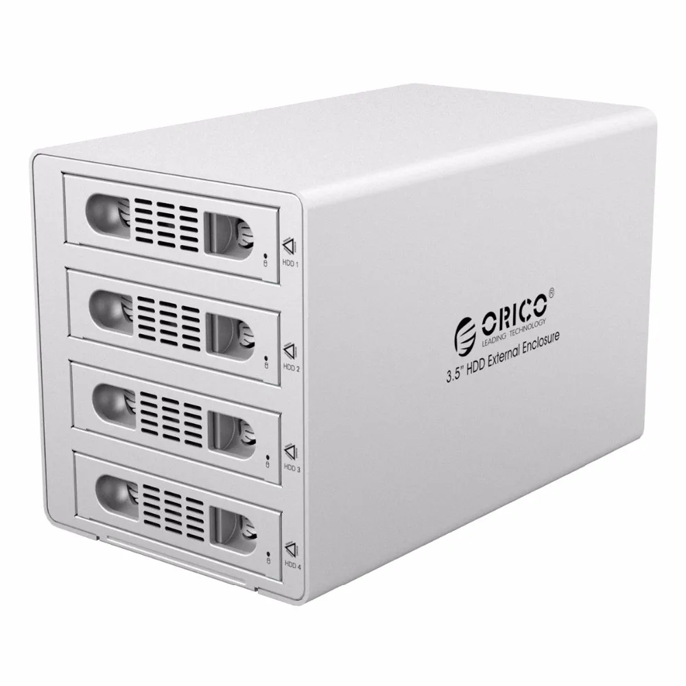 ORICO 3549RUS3 без инструментов алюминиевый 4 отсек 3," SATA2.0 USB3.0& eSATA HDD внешняя док-станция RAID функция 4*8 ТБ HDD Чехол