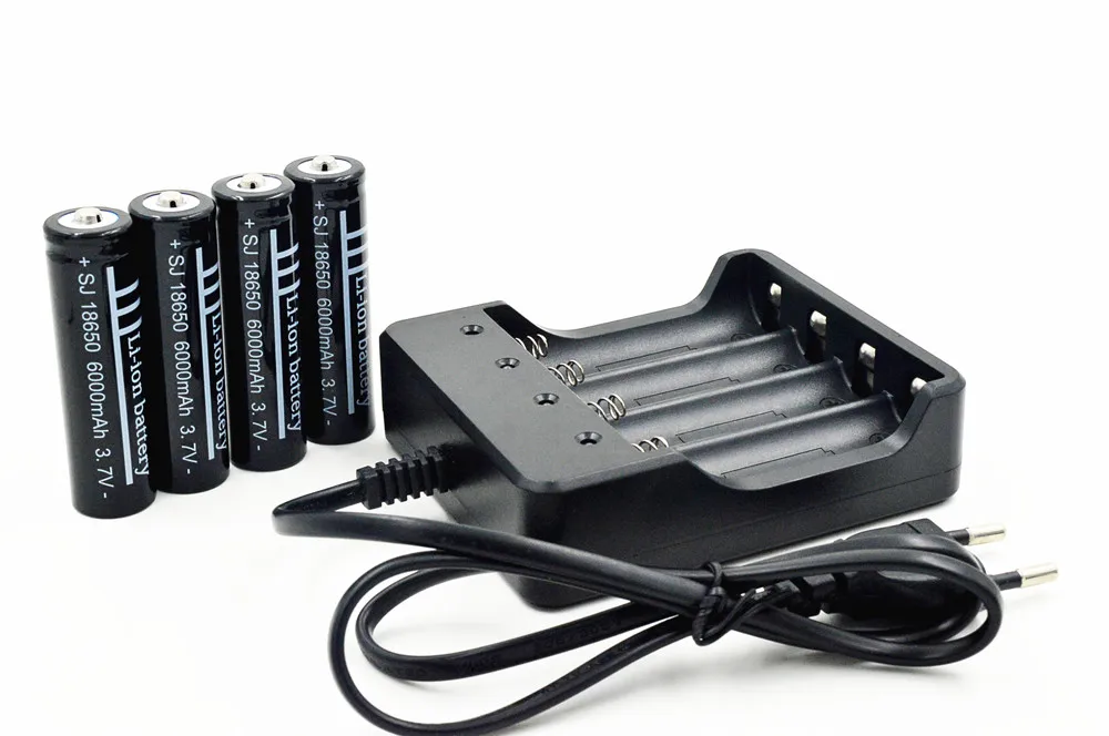 4 шт. литий ионные аккумуляторные батареи 18650 3 7 в 6000 мАч|eu us|us eubattery charger |