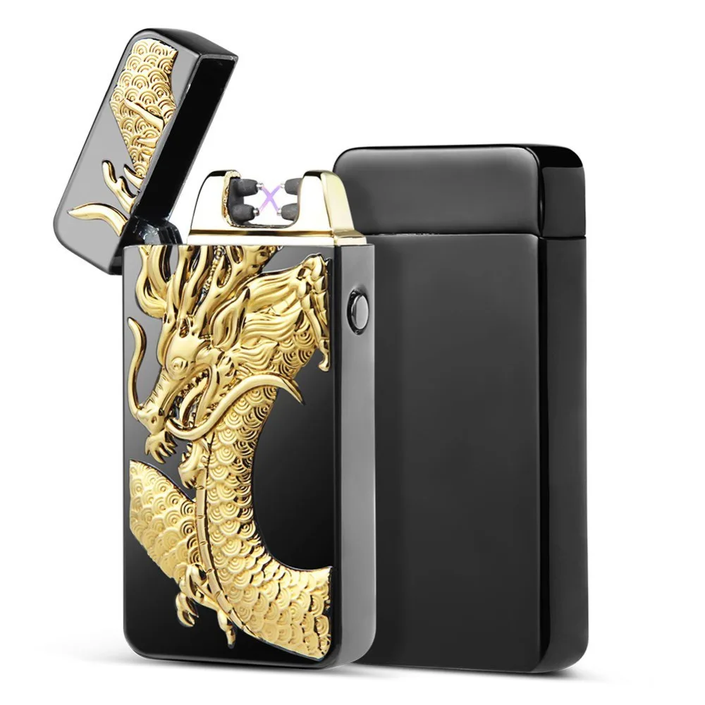 

Double Arc Pulsed Flameless USB Lighter Flameless Windproof Electric Lighters Metal Electronic Cigar Cigarette Lighter Plasma