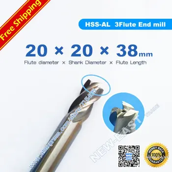 

5pcs 3flute HSS-AL dia 20mm endmill milling cutter machine tool CNC lathe tool 3F*20*20*38*104mm 20x20x38x104mm