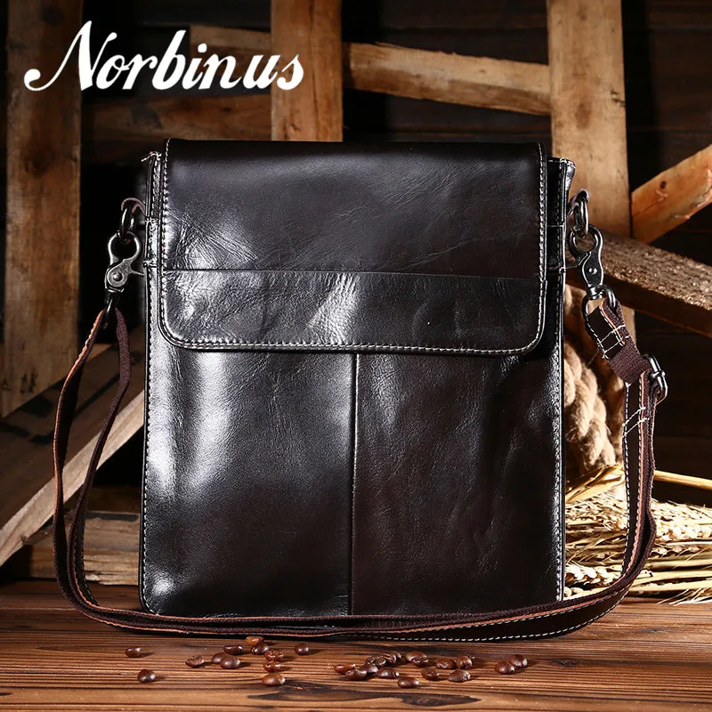 Сумка через плечо Norbinus Мужская сумки почтальонки из натуральной кожи|flap bag|brand