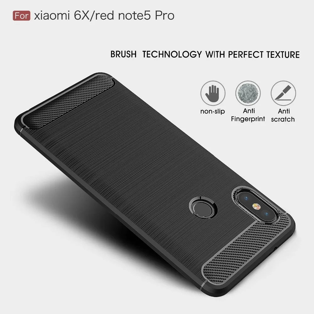 

For Xiaomi Redmi Note 5Pro Case Luxury TPU Rubber Back Cover for Note 5Pro Cover Silicone Soft Carbon Fiber Back Phone Case