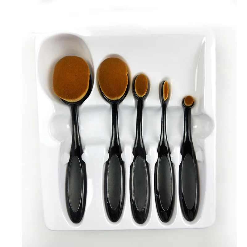 

5Pcs High quality Gothic Ink Mixing brush Toothbrush shaped Makeup brush Set Foundation brush multi-function beauty Tool Art