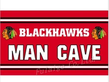 Chicago Blackhawks Man Cave Flag 3ft x 5ft Polyester NHL Banner Chicago Blackhawks Flying Size No