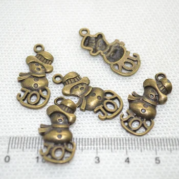 

15Pcs Zinc Alloy Antique Bronze snowman Charm DIY Jewelry Making 29*13mm 1477