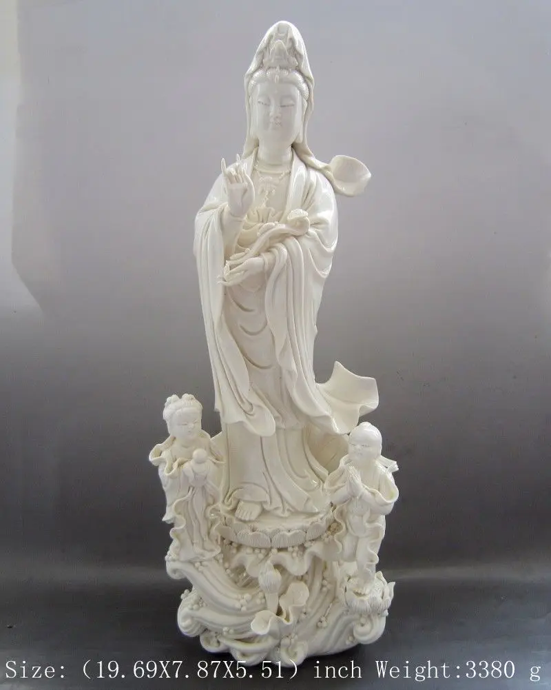 

Crafts statue 19.69 inches/China SongZi dehua porcelain goddess guanyin bodhisattva Buddha statue