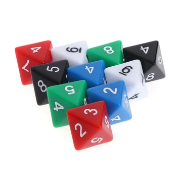 

10pcs 8 Sided Acrylic Number Dice Board Game DND Accessories